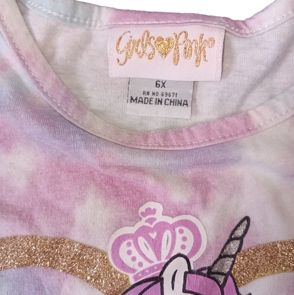 Girls 2 pcs Set of Blue jeans and Unicorn T-shirt - Picture 8 of 15